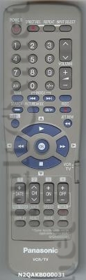 N2QAKB000031 пульт для видеомагнитофона PANASONIC NV-FJ630EU и других (с возможностью доп управления ТВ)
